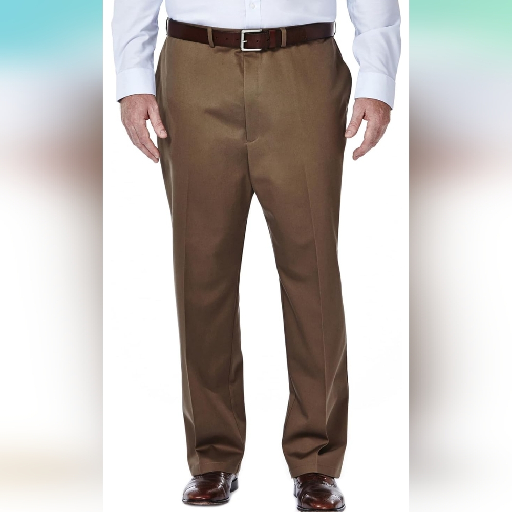 HAGGAR Mens Big and Tall Work to Weekend Hidden Expandable Waist Classic